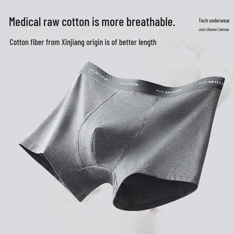 MaoRen Men's Pure Cotton Antibacterial Boxer Briefs