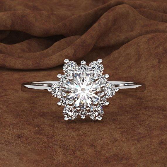 Delysia King Crystal Snowflake Gold Ring Wedding Luxury Jewelry For Women