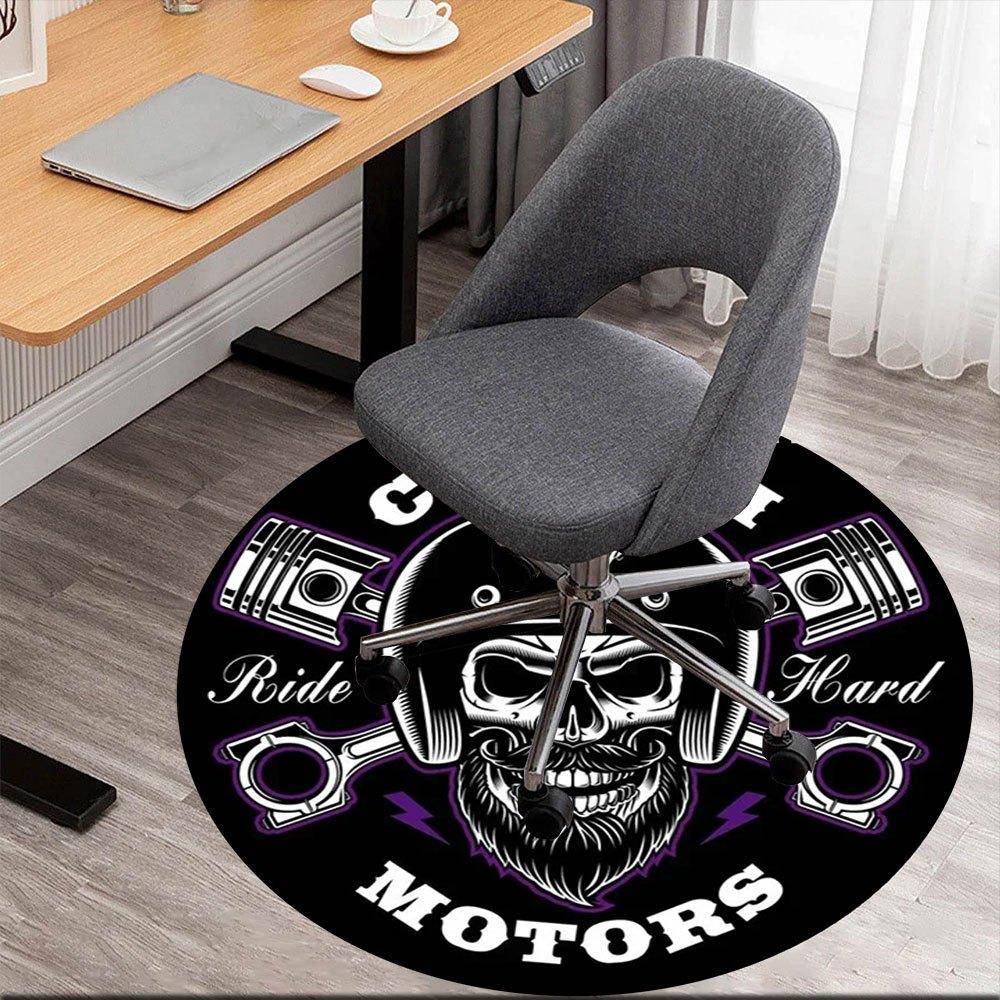 

Custom Motors: Ride Hard Biker StickerRound Non-Slip chair mat chair carpet for office Rugs for Office Decor Gift For Valentine s Day Mother s Day Hal 80cm by 80cm