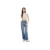 Calvin Klein SS23 Solid Color Crew Neck Cropped Short Sleeve T-Shirt Women Tops Light-Khaki J221172-ACI