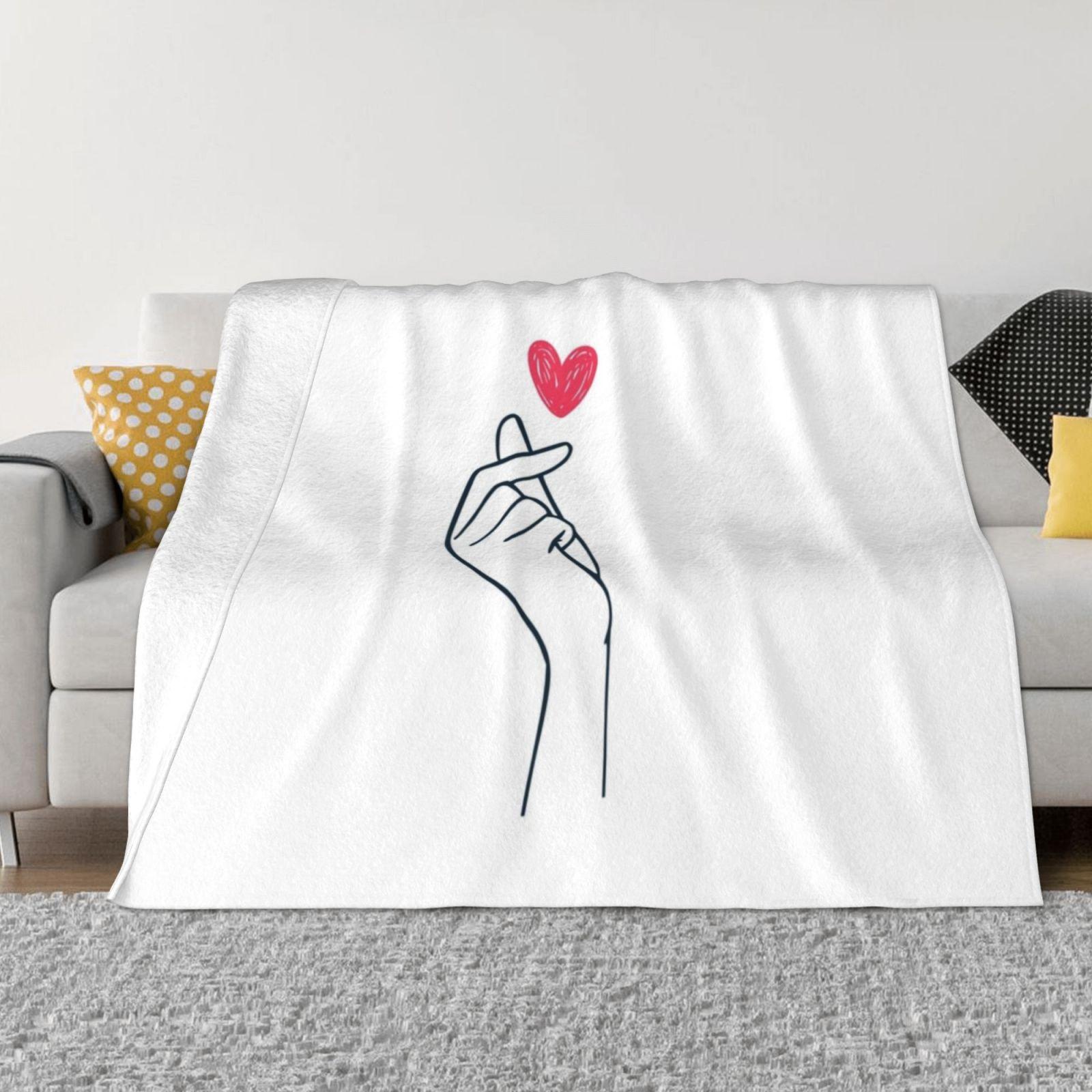 Сердце пальцами Высокое качество Удобная кровать Диван Мягкое одеяло Саранхэ Любовь Корейское сердце пальцами K-pop Корейское сердце пальцами 30x40in