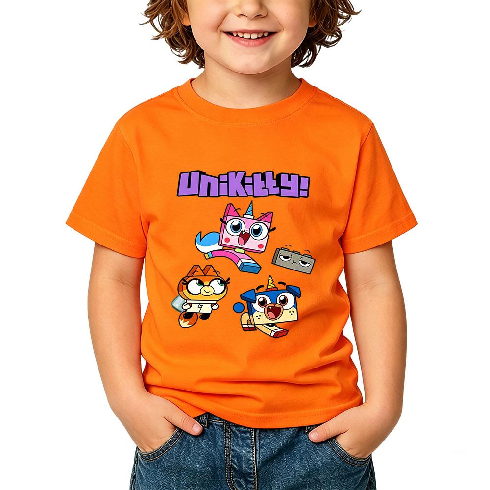 100% Cotton Unikitty Cartoon Children's T-Shirt Anime Print Kids Tees Cute Boys Girls Tops O-Neck Short Sleeve Summer Toddler