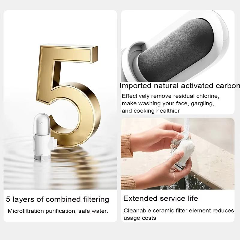 New XIAOMI Mijia Faucet Water Purifier 2 Household Kitchen Tap Visible Water Filter Activated Carbon Percolator System