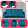 Ecksofa Alicja mit Hocker Sofa Couch ausklappbar Family Möbel blau