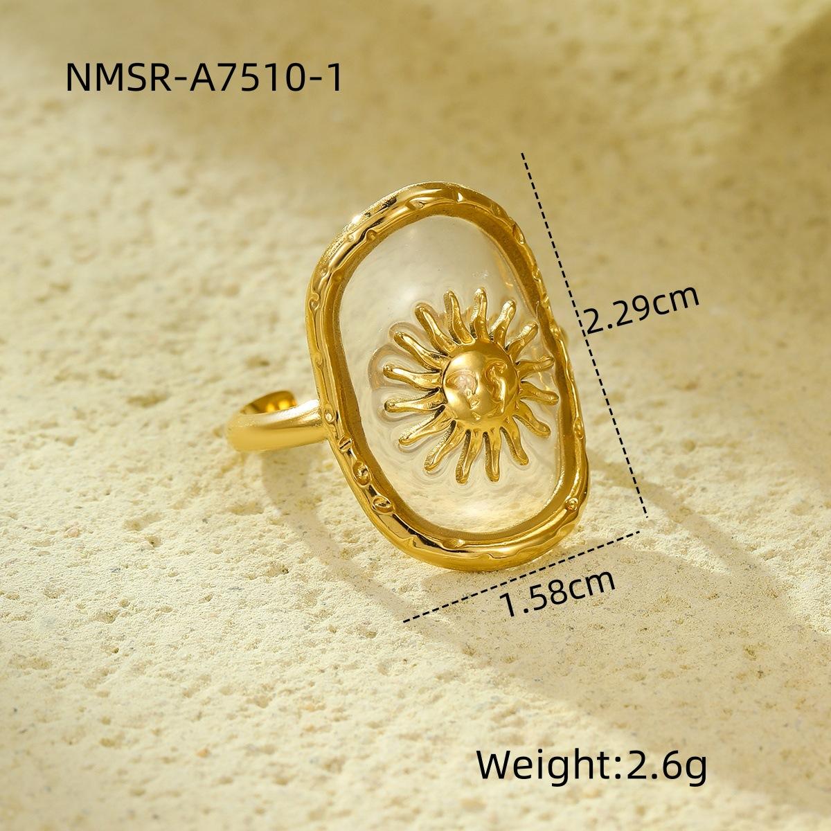 GEMCHIC Women s 18K Gold Plated Stainless Steel Sunflower Geometric Ring