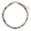 Handmade Natural Stone Choker Necklace Boho Style Colorful Round Beaded Summer Beach Vacation Stackable Jewelry Gifts for Women