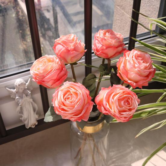 Artificial Rose Flower for Flower Arrangement Realistic Faux Silk Long Stem Rose Bouquet for Wedding Centerpiece Home Party Decor