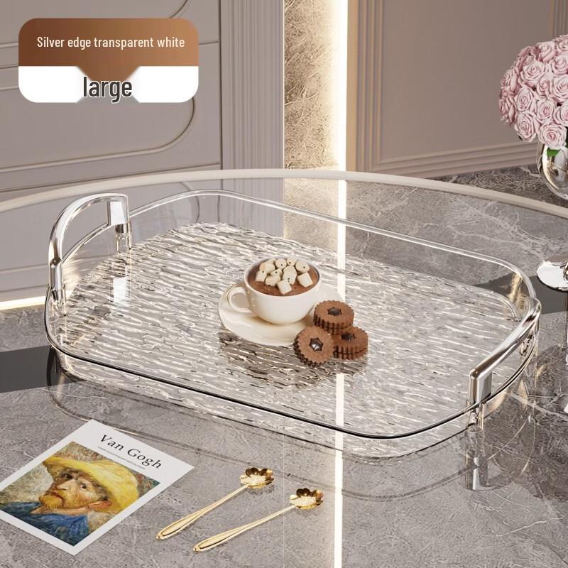 Commetrite PET Plastic Serving Tray with Handle