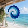 Coastal Decor Crochet Project Ocean Wave Wind Spinner DIY Kit Spiral Set Craft Handmade Hanging Ornament for Beach House Home Birthday Gift Crafters