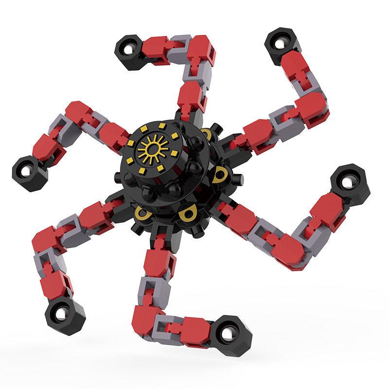 Transformable Robot Fidget Spinner: Black Tech Mechanical Toy for Children's Stress Relief