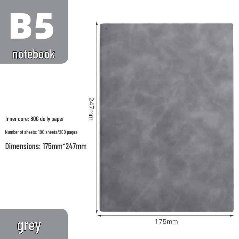 A5 Sheepskin Leather Notebook - Retro Soft Business Diary Planner with Custom Logo