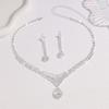 Elegant Bridal Zirconia Necklace & Earrings Set - Light Luxury Design.
