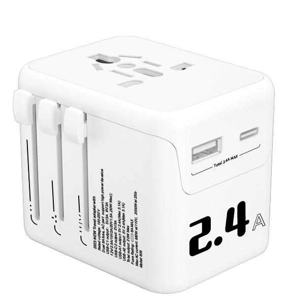 2.4A Universeller Multifunktions-Reiseadapter für europäische Stecker