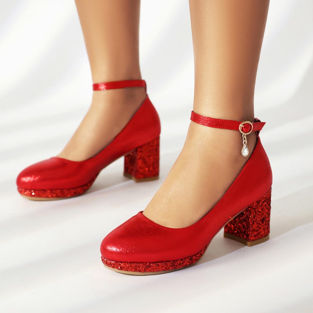 Zapatos Pequeños de Cuero con Tacón Alto para Mujer Primavera y Otoño Blancos Zapatos de Boda Franceses Retro con Tacón Grueso y Suela Gruesa Zapatos Mary Jane Elevadores 43