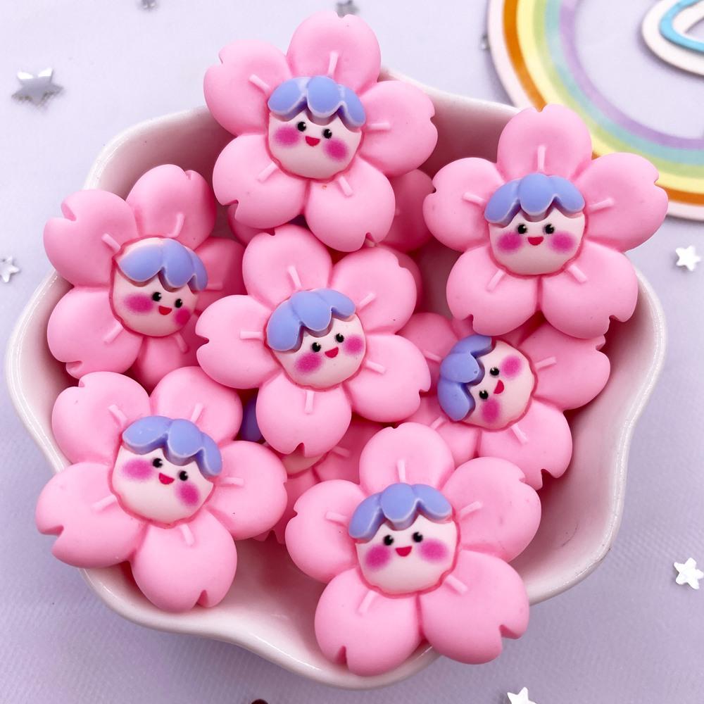 10 STÜCKE Bunte Harz Cartoon Mädchen Blume Flatback Tier Cabochon Figur Heimdekor DIY Scrapbook Basteln Schleifen Zubehör