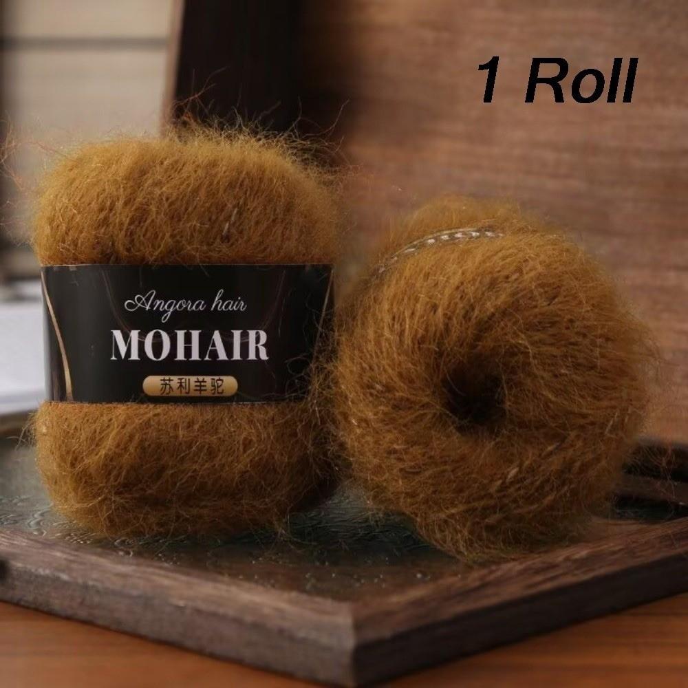 Cotton Blended Alpaca Mohair Yarn Soft Fluffy Handmade Hand-Knitted Yarn Long Haired Crochet Yarn Hand Crochet