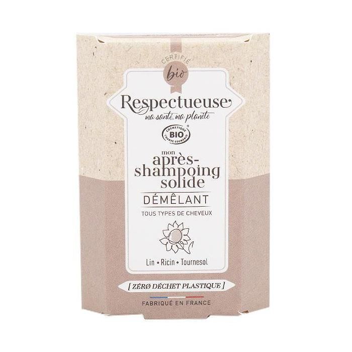 Respectueuse Mon Après-Shampoing Solide Démêlant Bio 40g