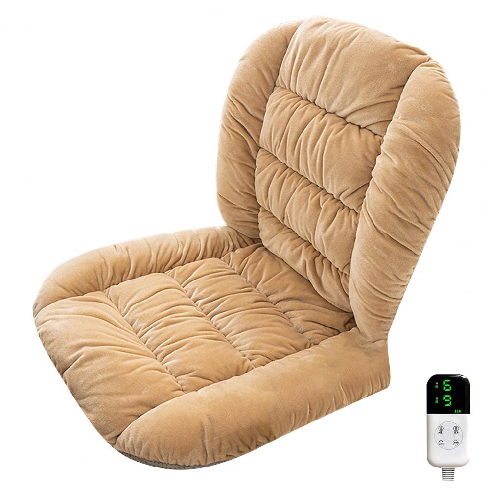 Plush Fabric Seat Cushion Usb Seat Cushion with Anti-slip Bands for Office Chair Chair Winter Thickened Keep Warm Computer Chair