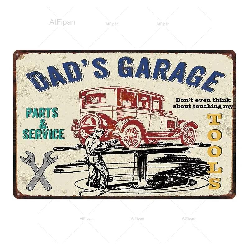 Vintage Motorcycle Garage Metal Plate  Classic Tire Poster  Shabby Chic Wall Art Decor  xCM Metal Painting for Home  Retro Cuadr