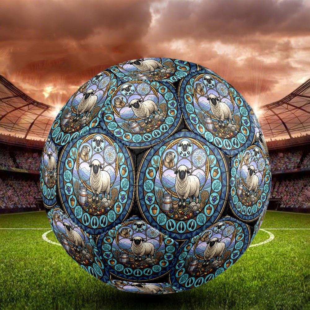 Sheep Nature Symbols Round Football Size 5 Adult Ball Suitable for Training Matches and Outdoor Team.