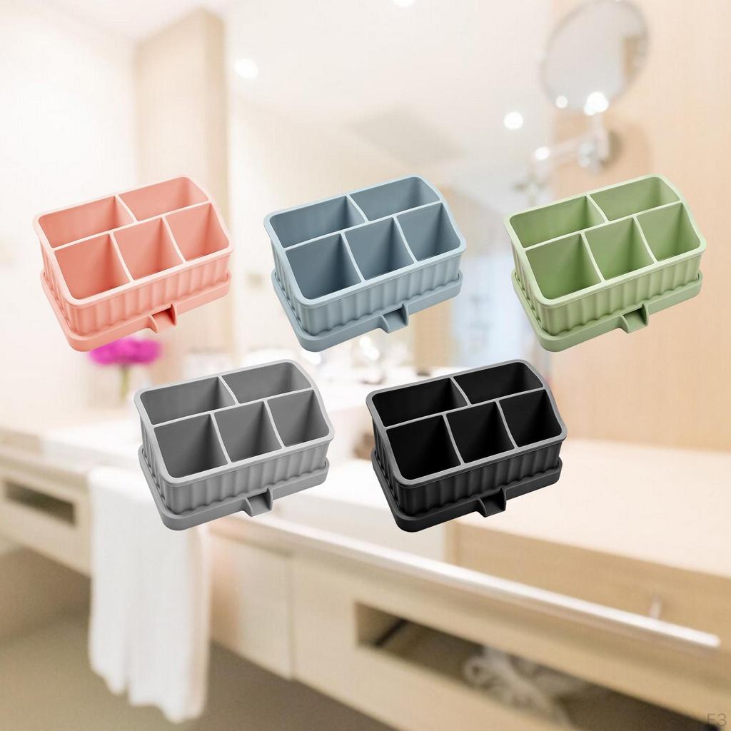 Bathroom Organizer for Electric Toothbrush, Toothpaste, And Soap Dish with Drainage