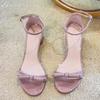 Bow Women Heeled Sandals Open Toe High Heels Shoes Woman 2025 Chunky Elegant Pumps Summer Shallow Dress Sandalias Mujer
