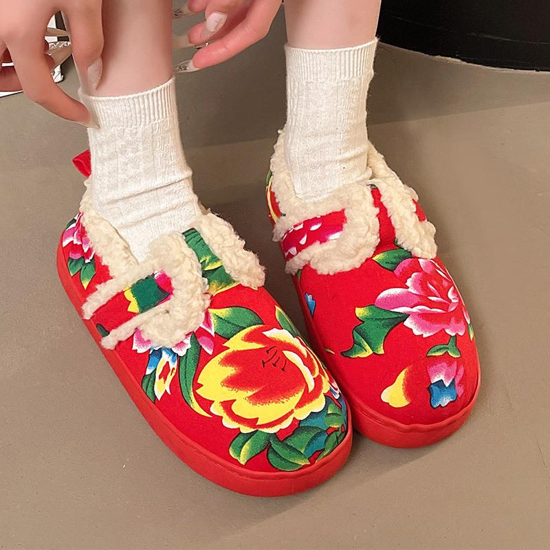 Fashion Zapatos 2025 Winter New Retro Ethnic Style Woman Shoes Comfort Anti Slip Women's Ankle Boots Simple Versatile Women Cotton Shoes