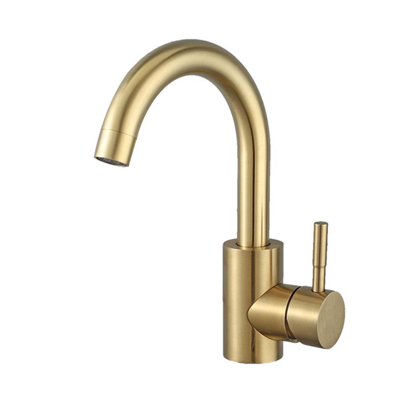 Stainless Steel Brushed Gold Kitchen Faucet with Hot and Cold Water Mixer