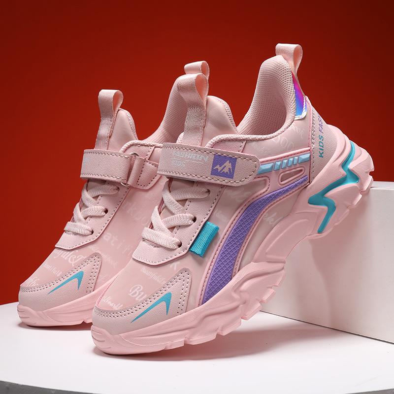 خريف جديد خفيف الوزن عصري مقاوم للاهتراء جلد غير قابل للانزلاق حذاء رياضي فتاة