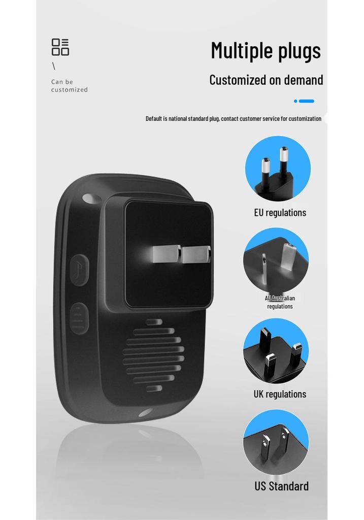 Self-Powered Waterproof Wireless Doorbell with Long-Range Remote and Elderly Call Button