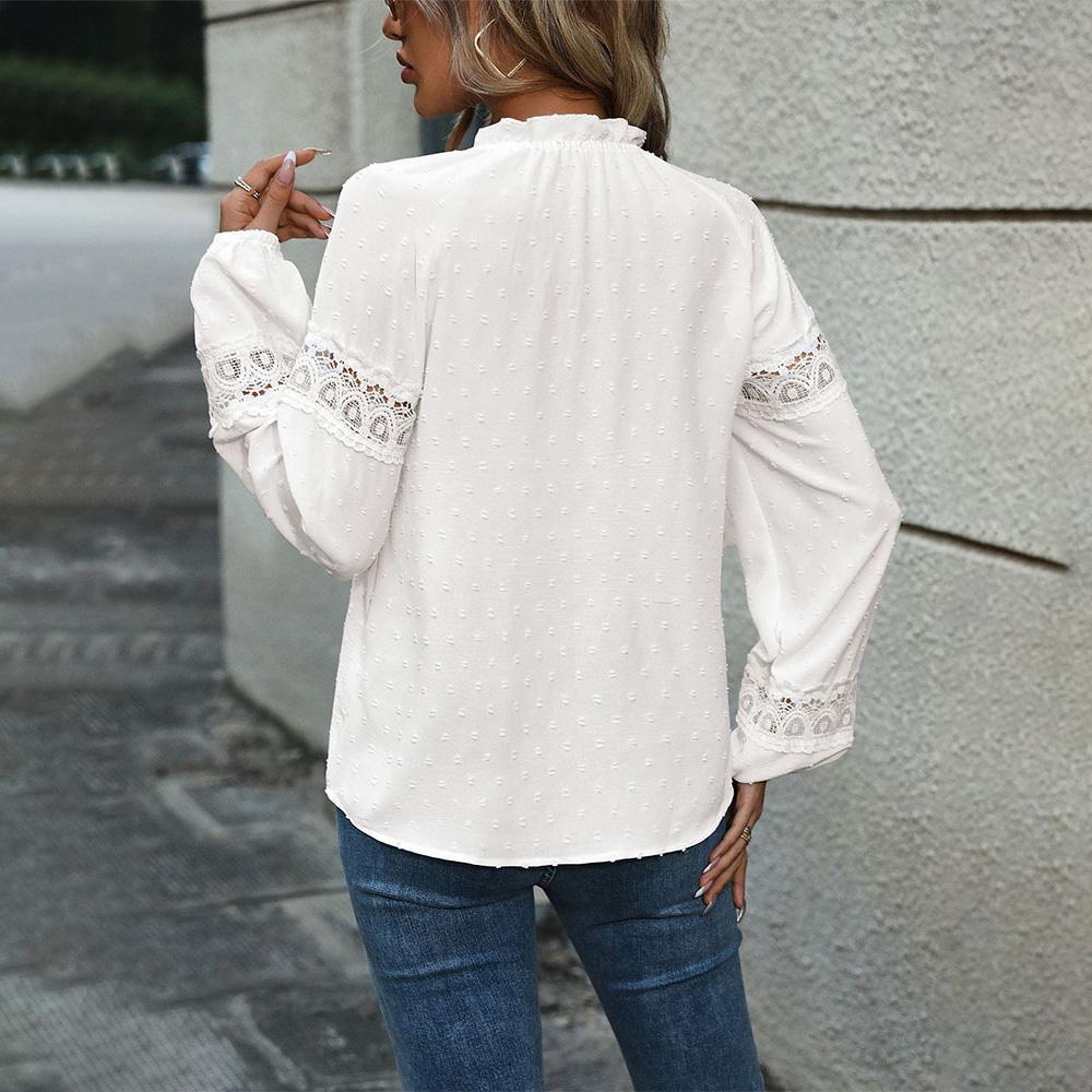 Women Long Sleeve V-Neck Tees Print T-Shirt Ladies Tee Shirt Street Chiffon Blouses Wear Top