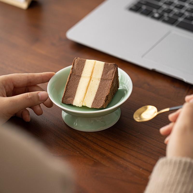 Chinesische Keramik Obstteller Retro Hochfuß Dessert Snacks Teller Dim Sum Tabletts Porzellan Geschirr Küchenzubehör Teegeschirr