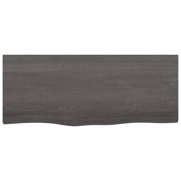 VidaXL Wall Shelf Dark Grey 100x40x4 Cm Solid Treated Oak Wood 363804