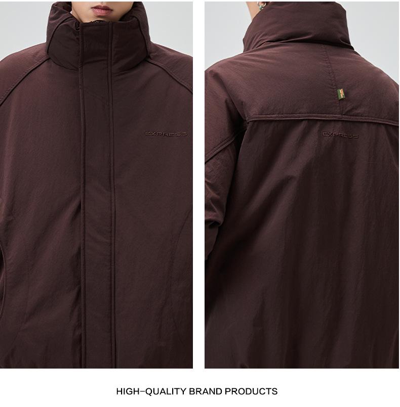 Men's Winter Stand Collar Down Jacket - Warm, Thickened, American Style, Outdoor Workwear