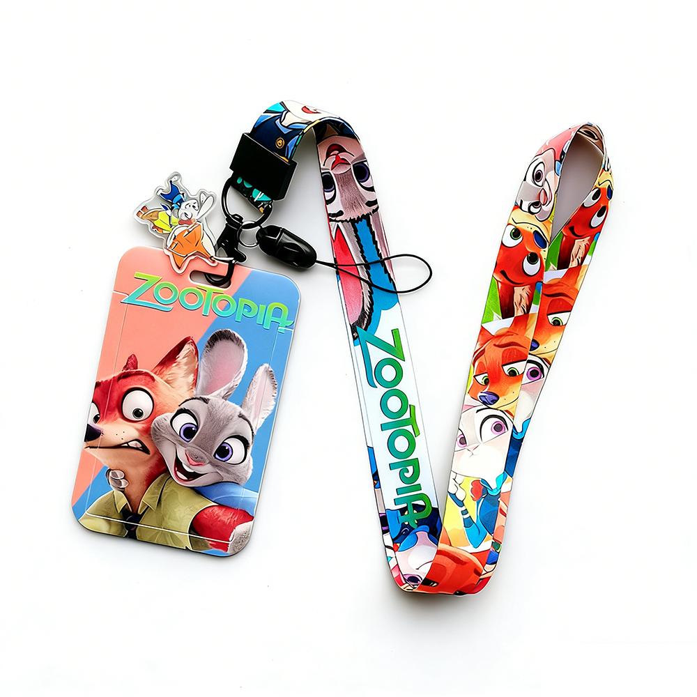 Porta tessere con cordino del film Zootopia per tessere identificative studenti, cinghie, porta badge, corda da appendere fai-da-te, portachiavi, accessori, cosplay