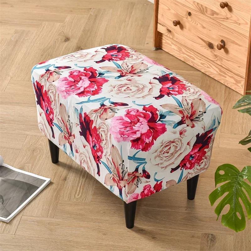 

Stretch Wingback Chair Covers Flower Pattern Armchair Slipcovers Wing Chair Cover with Seat Cushion Case for Living Room Decor