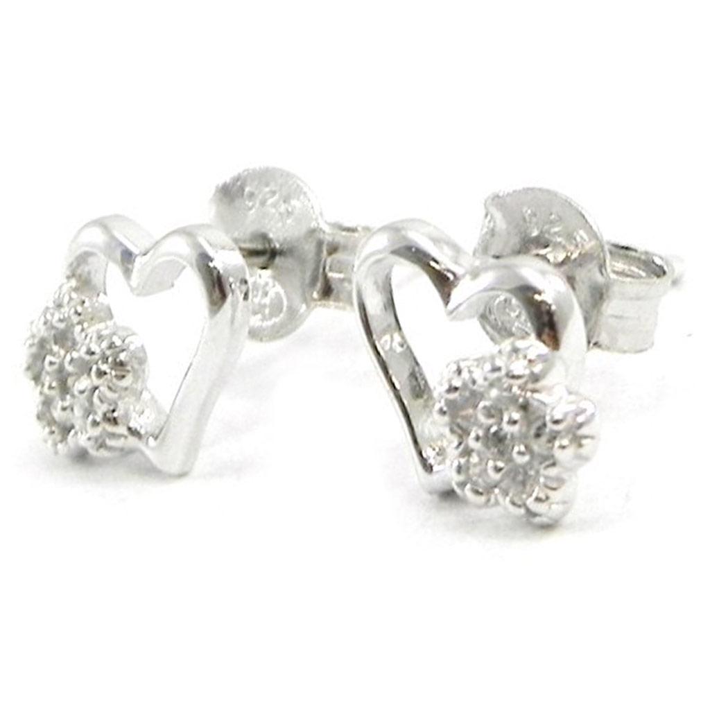 Les Trésors De Lily [I3625] - Silver 'Love' Earrings Silver White (rhodium Plated) - 10x8 Mm