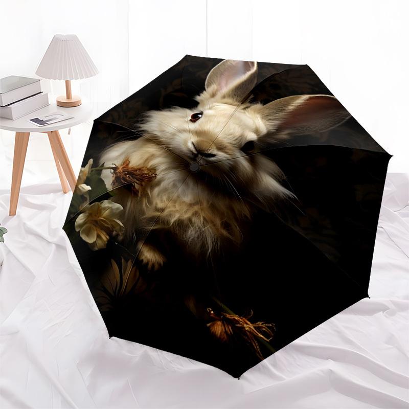 1pc Rabbit Umbrella Automatic Open/close, 8-Rib Durable Frame, Compact Folding Design, Ideal Birthday/Holiday Gift  1127A
