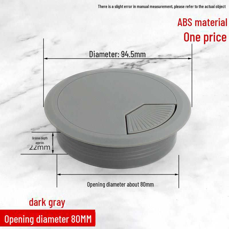 ABS Round Wire Desk Grommet Cover for Desktop Cable Management and Furniture Cabinet Hardware.
