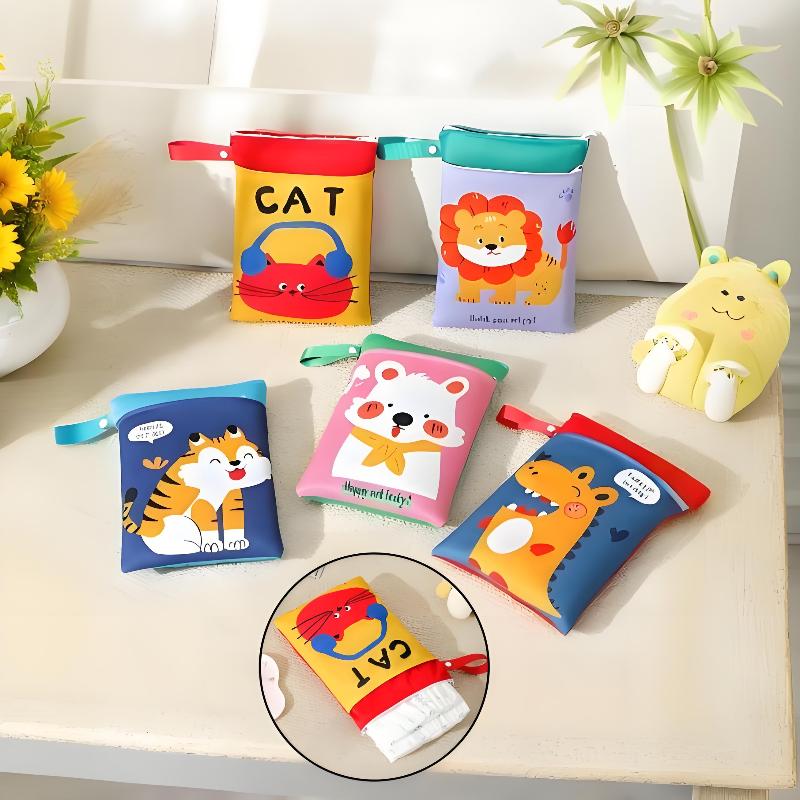 23*33Cm Borsa per Pannolini Impermeabile Doppio Uso Asciutto e Bagnato Borsa Porta Pannolini a Doppia Tasca con Cerniere Borsa da Viaggio Porta Trucco