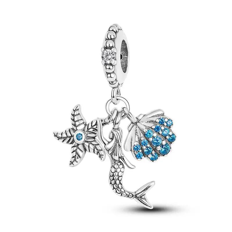Charms Plata De Ley Evil Blue Eyes Copper Sun Star Elk Dinosaur Flower Charm Of Original Fits Women Anniversary Diy Jewelry