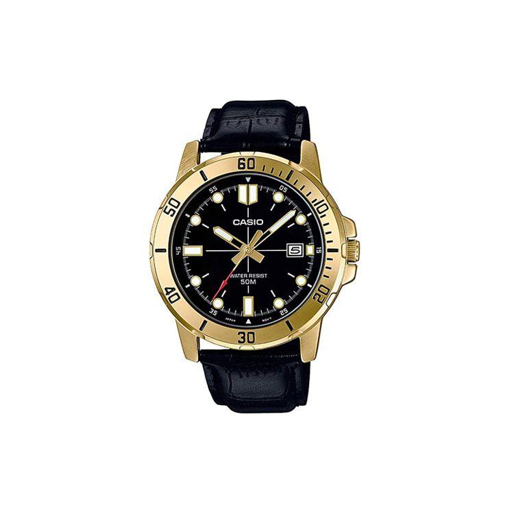 Casio Standard Series 50M Water Resistant Quartz Movement Leather Strap Watch Men Watches Black MTP-VD01GL-1E Random Watch Box