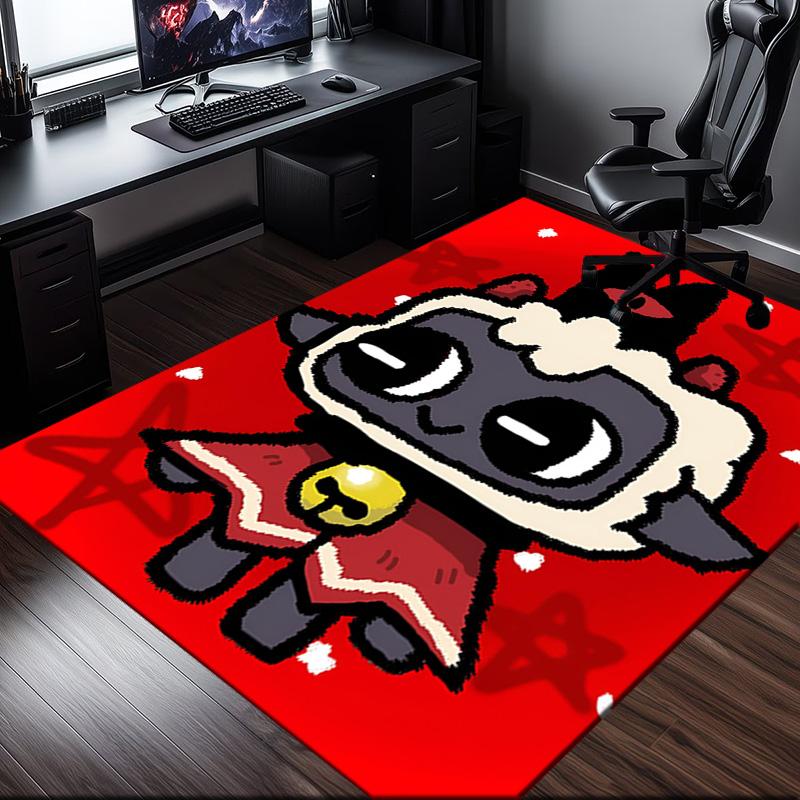 Cult Lamb Game Fantasy Rug Office Carpet Non-Slip Mat, Chair Rug Floor Covering for Gaming, Bedroom, Living Room , Home Decor Christmas Gift