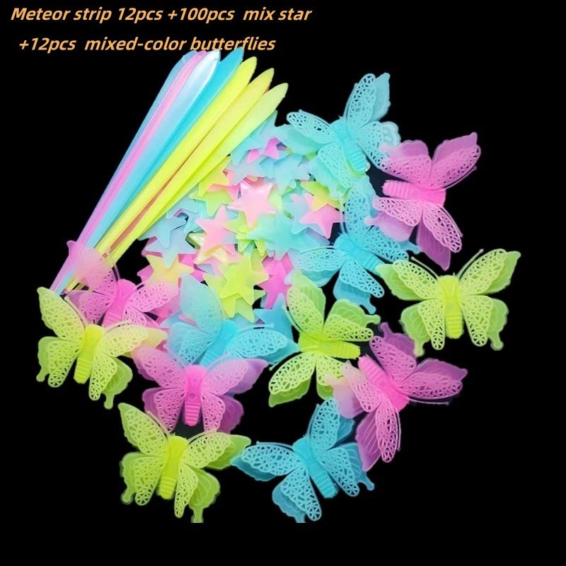 100/300 BUC Stele Luminoase în Întuneric Autocolante de Perete Fluorescente Adezive 3D Decorațiuni pentru Casă Cameră Copii Bebeluși Plafon