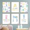 Hebrew Letters Jewish Soldier Princess Nursery Wall Art Canvas  Nordic Posters And Prints Wall Pictures Kids Room Decor