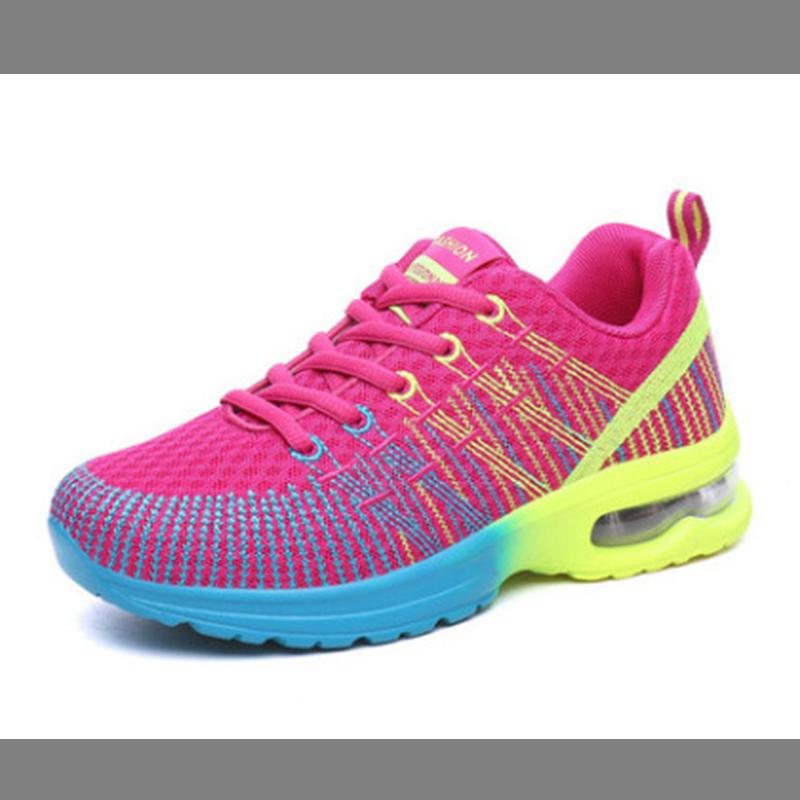 

Уличная весенняя женская обувь Flyknit, спортивная обувь, студенческая обувь, обувь на воздушной подушке, женская обувь, одинарные туфли для бега 40 розы красного