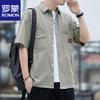Men's 100% Cotton Short-Sleeve Casual Shirt