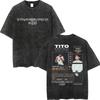 Vintage Washed Tito Double P Merch Tshirts Men Women Fashion Casual Oversized Tshirt High Quality Cotton Short Sleeve T Shirt