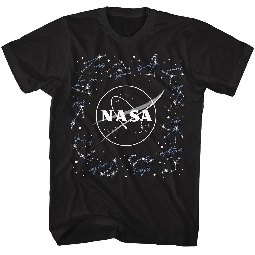 NASA Meatball Logo & Zodiac Names With Stars Men s T Shirt L