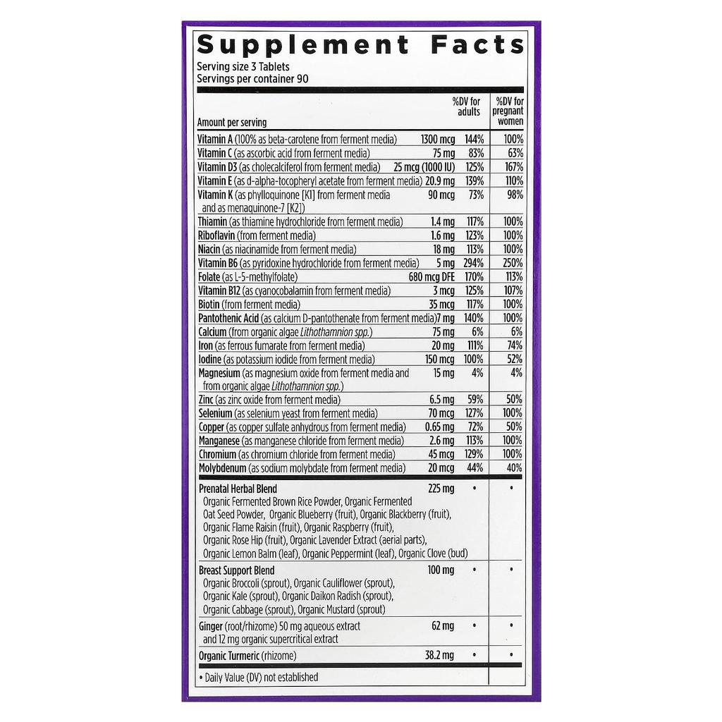 Advanced Perfect Prenatal™ Multivitamin, Veggie Tablets 270 Tablets